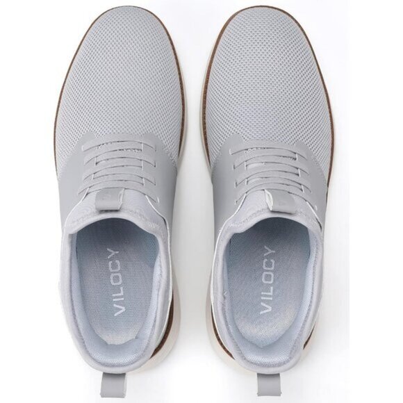 ⚡VILOCY Men's Light Grey Fashion Dress Oxfords Business Mesh Breathable Sneakers - Picture 9 of 9